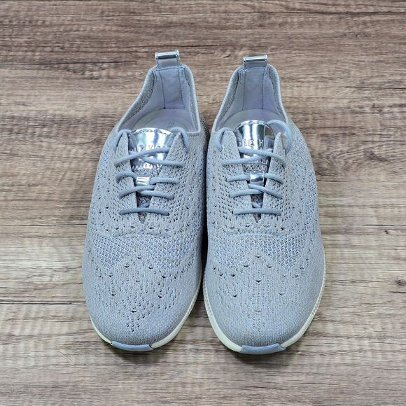 Cole Haan 2.ZERØGRAND Stitchlite Women's Sz 7B Gray Silver Wingtip Oxford Shoes - Picture 2 of 9